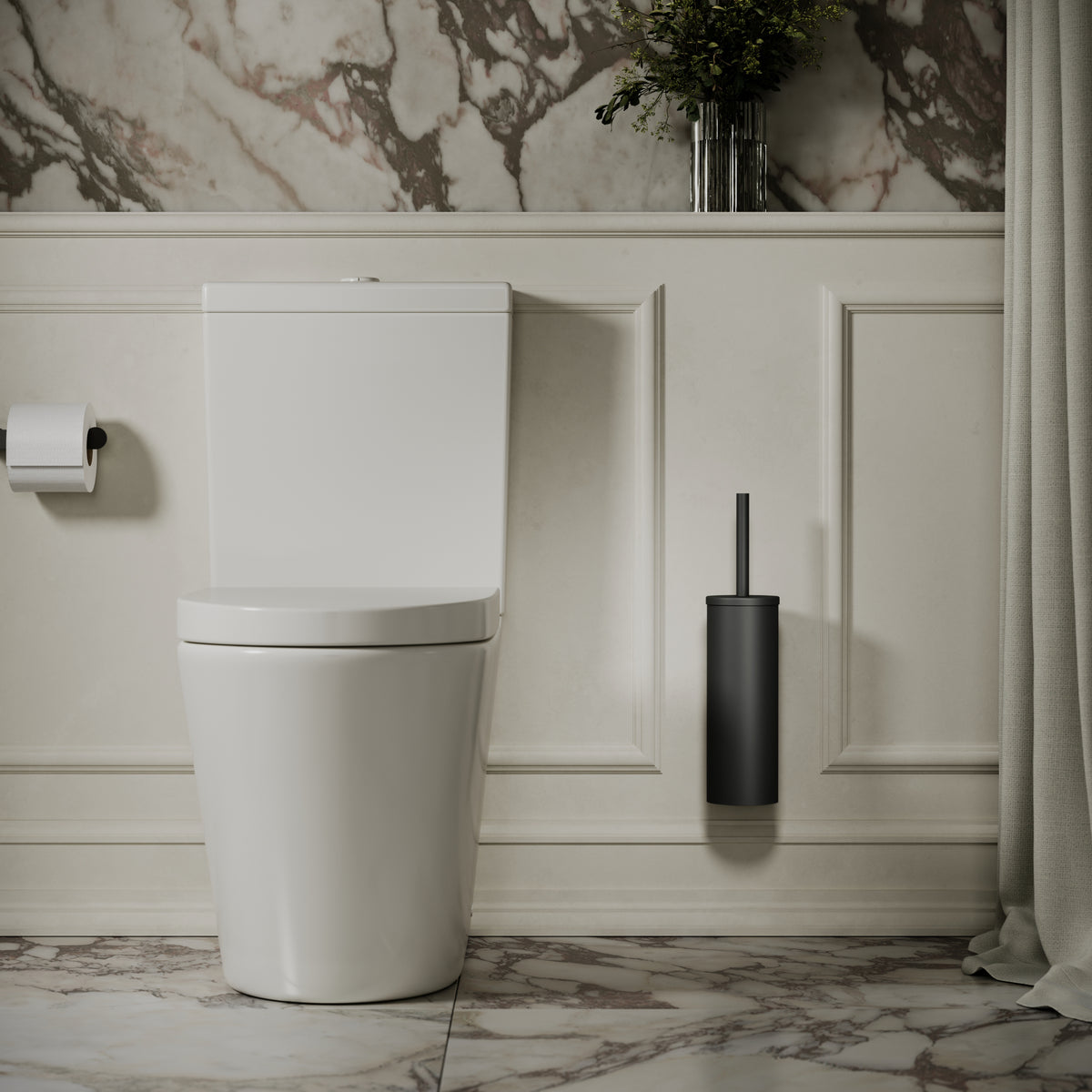 Luxe Matte Black Wall Mounted Toilet Brush