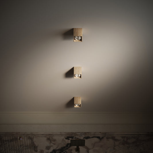 Mastro Travertine Square Ceiling Light 100mm