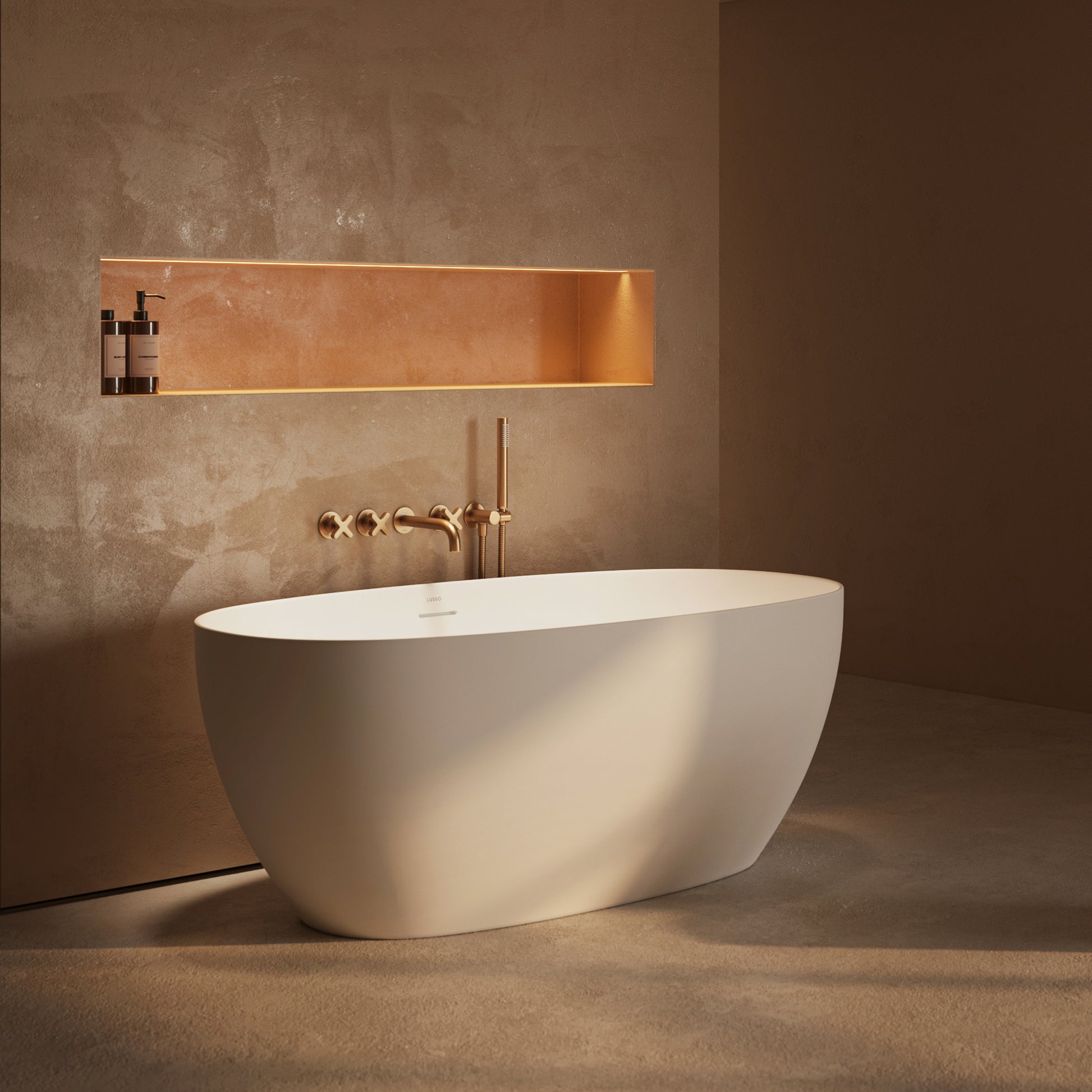 Lusso Light Mimi AirWave White Freestanding Air Spa Bath 1500mm