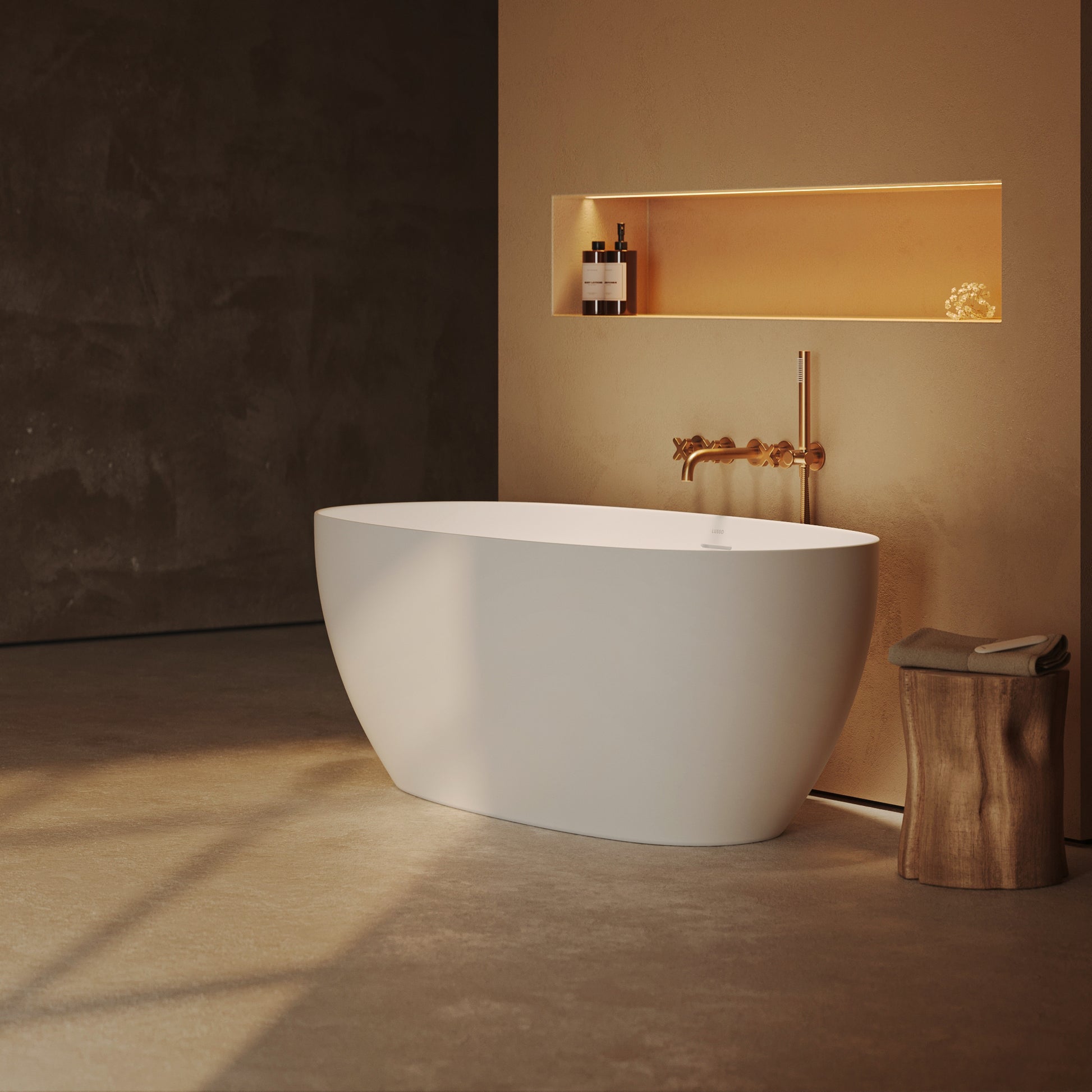 Lusso Light Mimi AirWave White Freestanding Air Spa Bath 1500mm