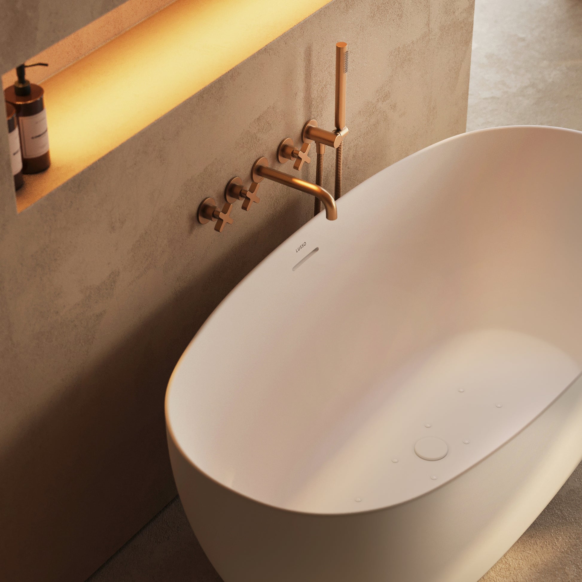 Lusso Light Mimi AirWave White Freestanding Air Spa Bath 1500mm