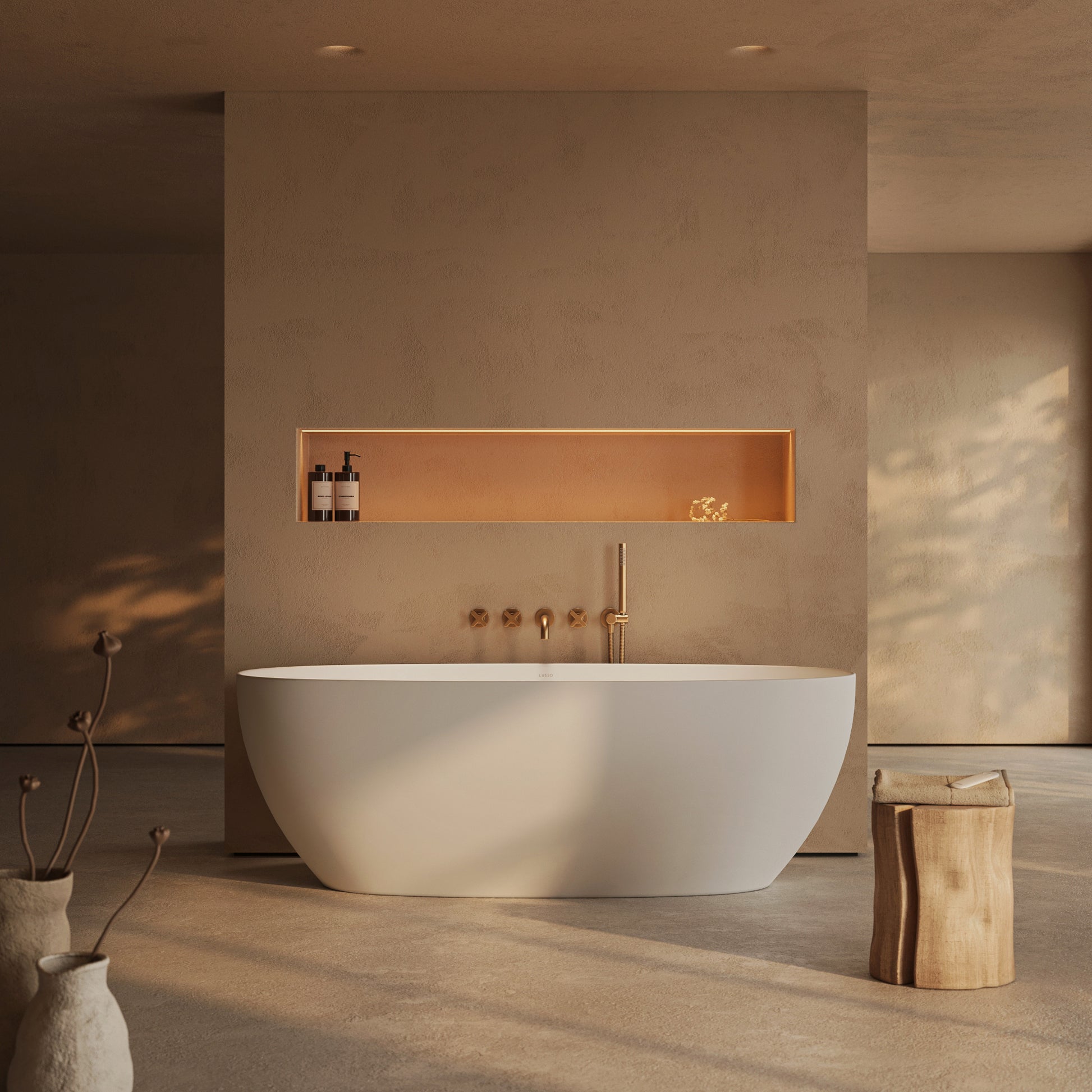 Lusso Light Mimi AirWave White Freestanding Air Spa Bath 1700mm