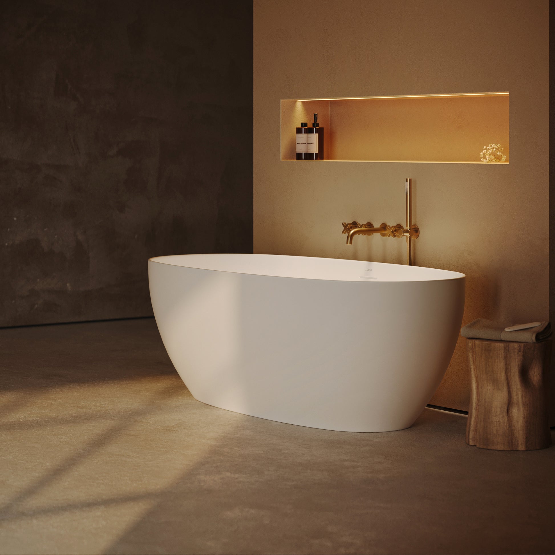 Lusso Light Mimi AirWave White Freestanding Air Spa Bath 1700mm