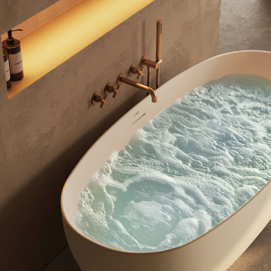 Lusso Light Mimi AirWave White Freestanding Air Spa Bath 1700mm