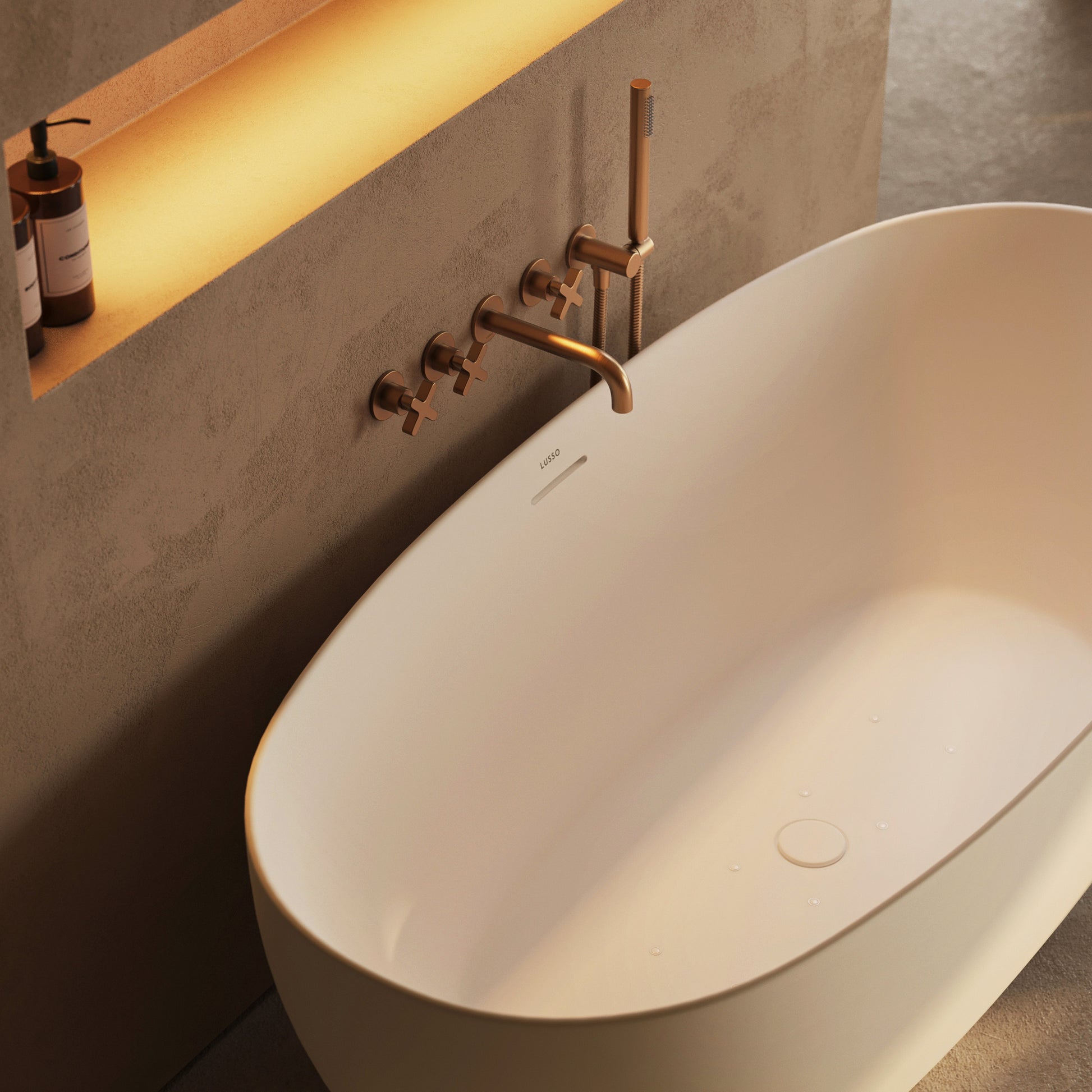Lusso Light Mimi AirWave White Freestanding Air Spa Bath 1700mm