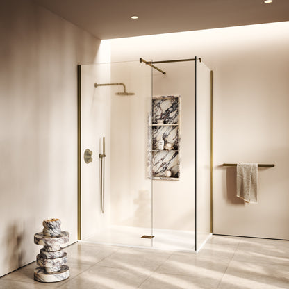 Modular Aged Bronze Complete Walk In Shower Enclosure - KIT B - All Sizes