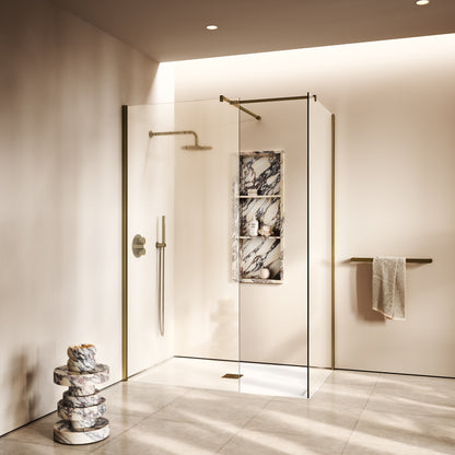 Modular Aged Bronze Complete Walk In Shower Enclosure - KIT B - All Sizes