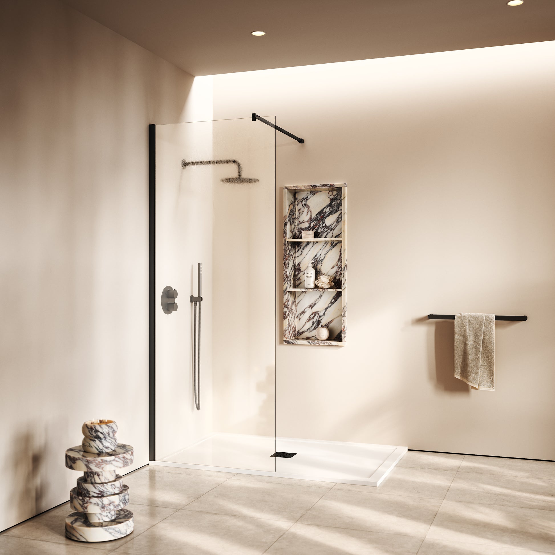 Modular Matte Black Shower Screen (All Sizes)