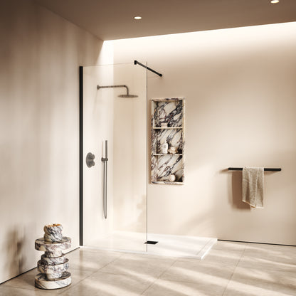 Modular Matte Black Shower Screen (All Sizes)