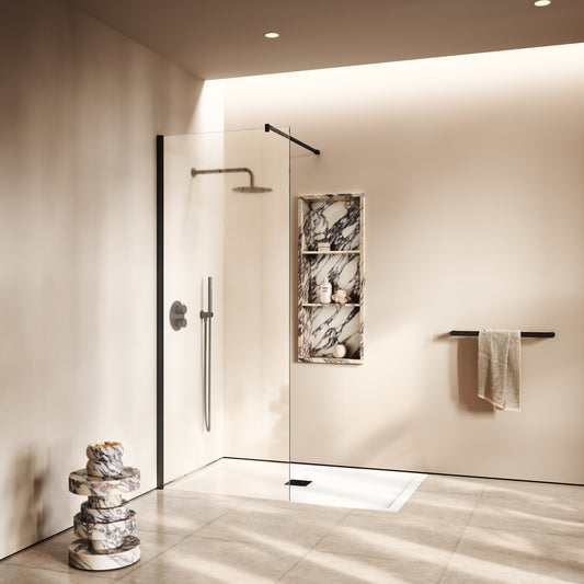 Modular Matte Black Shower Screen (All Sizes)