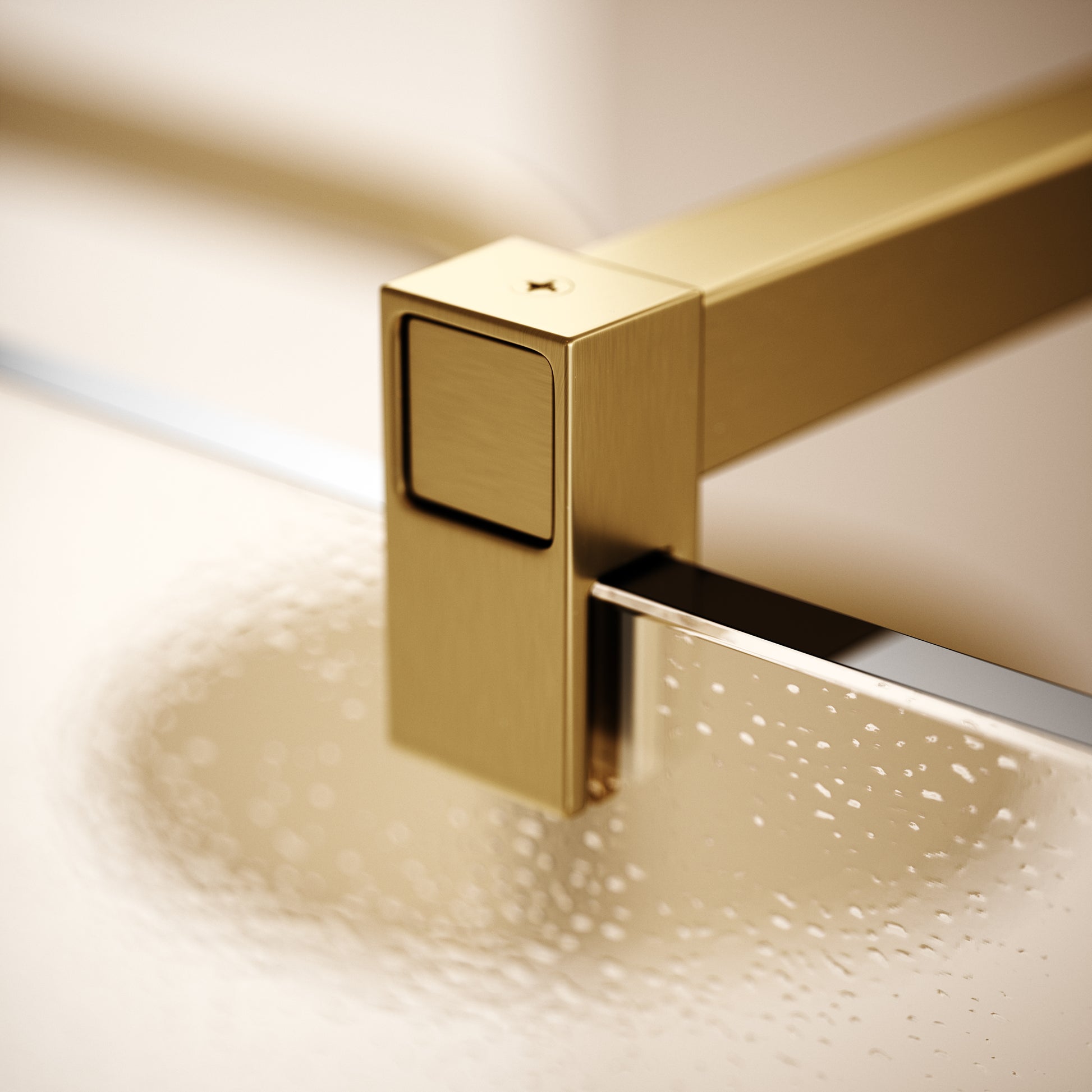 Modular Brushed Gold Complete Walk In Shower Enclosure - KIT A - All Sizes