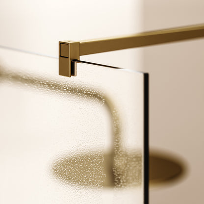 Modular Brushed Gold Complete Walk In Shower Enclosure - KIT A - All Sizes