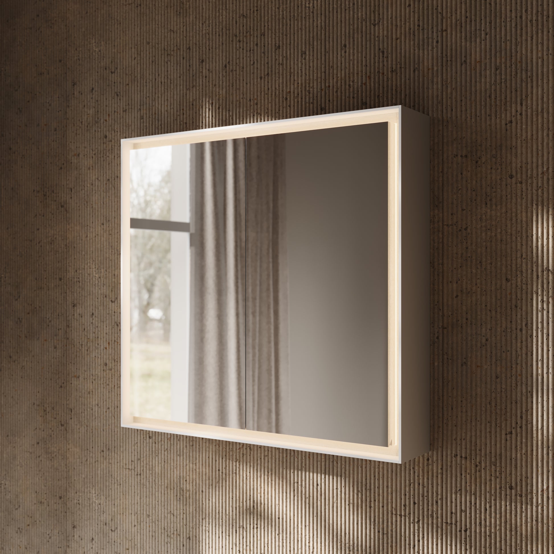 Nova Matte White LED Mirror Cabinet 800mm