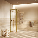 Opulence Reeded Glass Brushed Gold Shower Screen