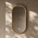 Cheval Oak Oval Mirror with LED and Demister 450mm