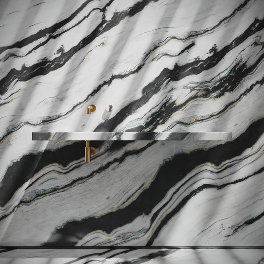 Levitare Panda Marble Ultra Thin Wall Mounted Basin 1200mm (Offset Waste)