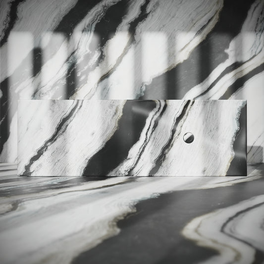 Levitare Panda Marble Ultra Thin Wall Mounted Basin 1200mm (Offset Waste)