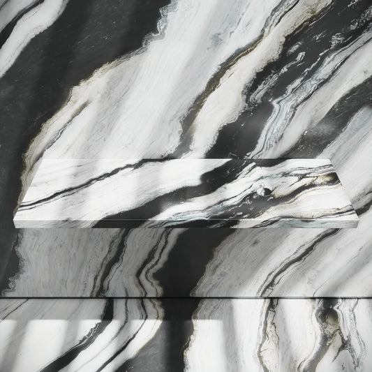 Levitare Panda Marble Ultra Thin Wall Mounted Basin 1200mm (Offset Waste)