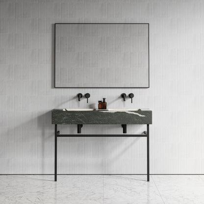 Vernante Panda Marble Matte Black Vanity Unit 1200mm