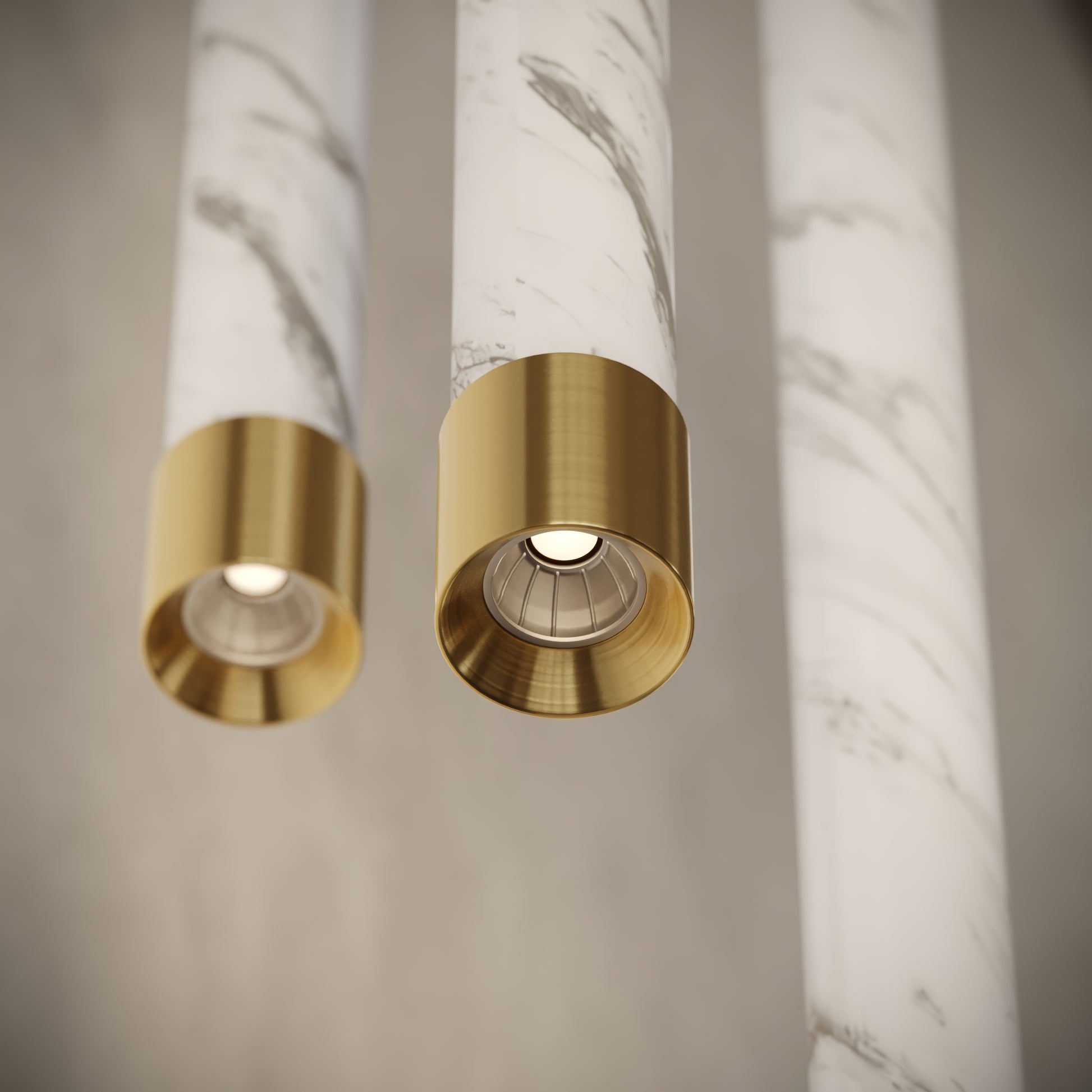 Perla Volakas & Brushed Gold Hanging Pendant Light 700mm