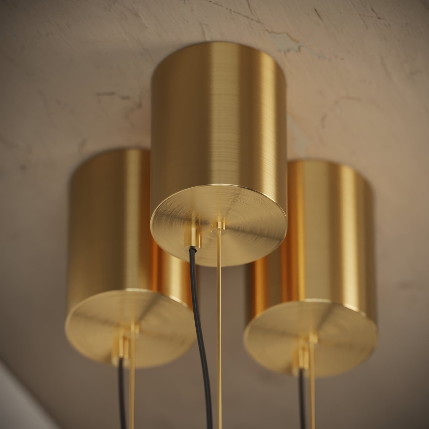 Perla Travertine & Brushed Gold Hanging Pendant Light 700mm