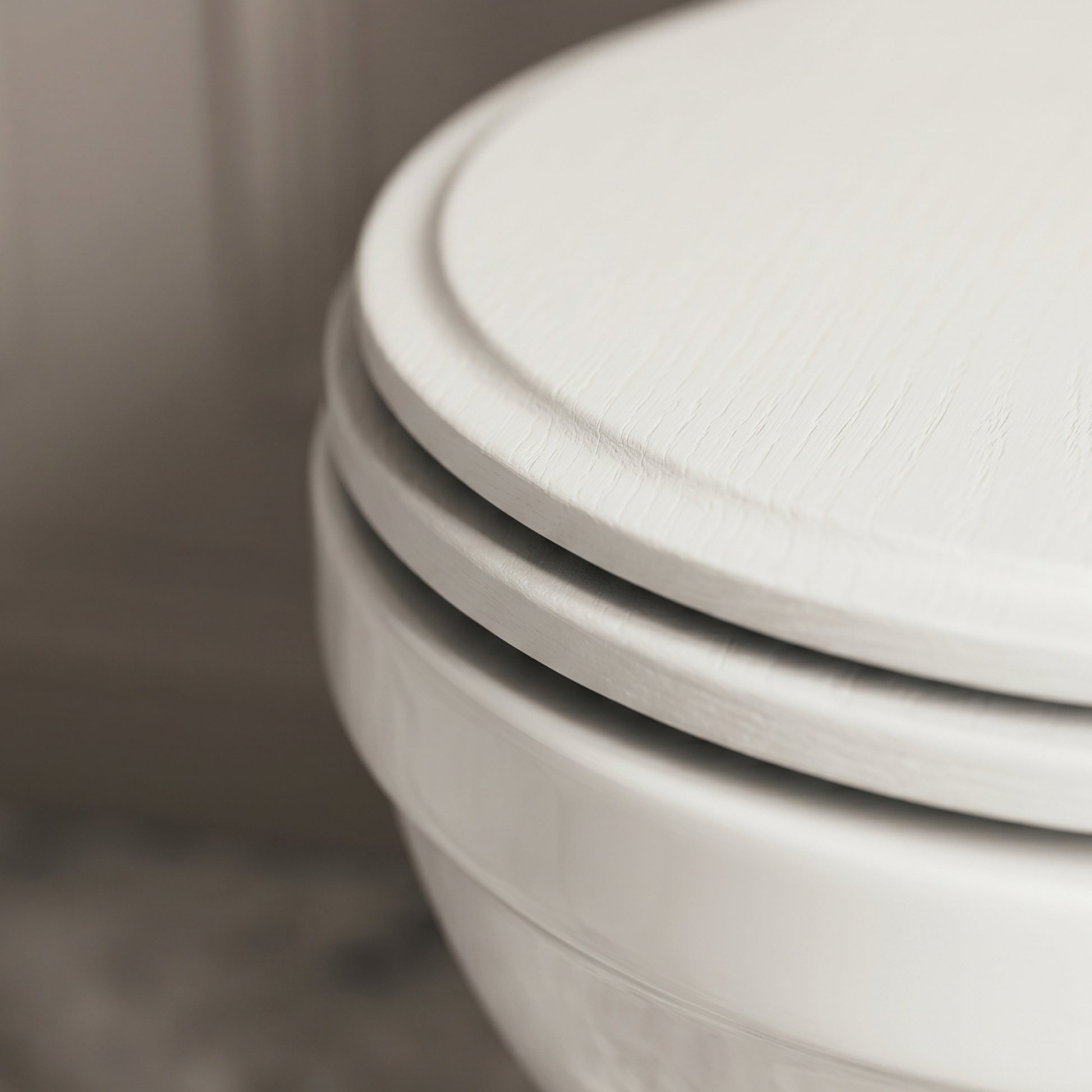 Portland Solid Oak Matte White Toilet Seat