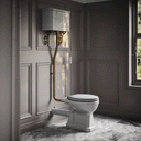 Portland High Level Traditional Toilet & Solid Oak Seat