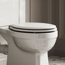 Portland Solid Oak Matte White Toilet Seat