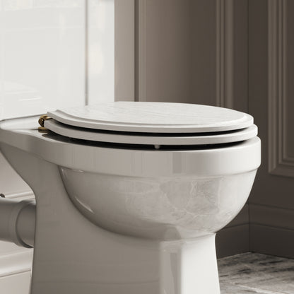 Portland Solid Oak Matte White Toilet Seat