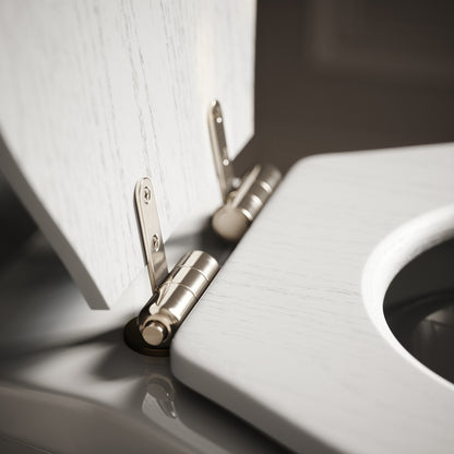 Portland Solid Oak Matte White Toilet Seat