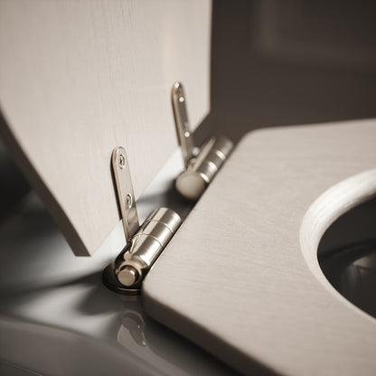 Portland Solid Oak Velvet Beige Toilet Seat