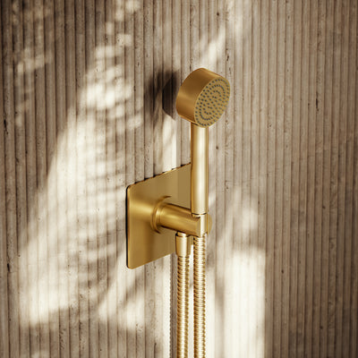 Porto Round Handheld Shower Brushed Gold