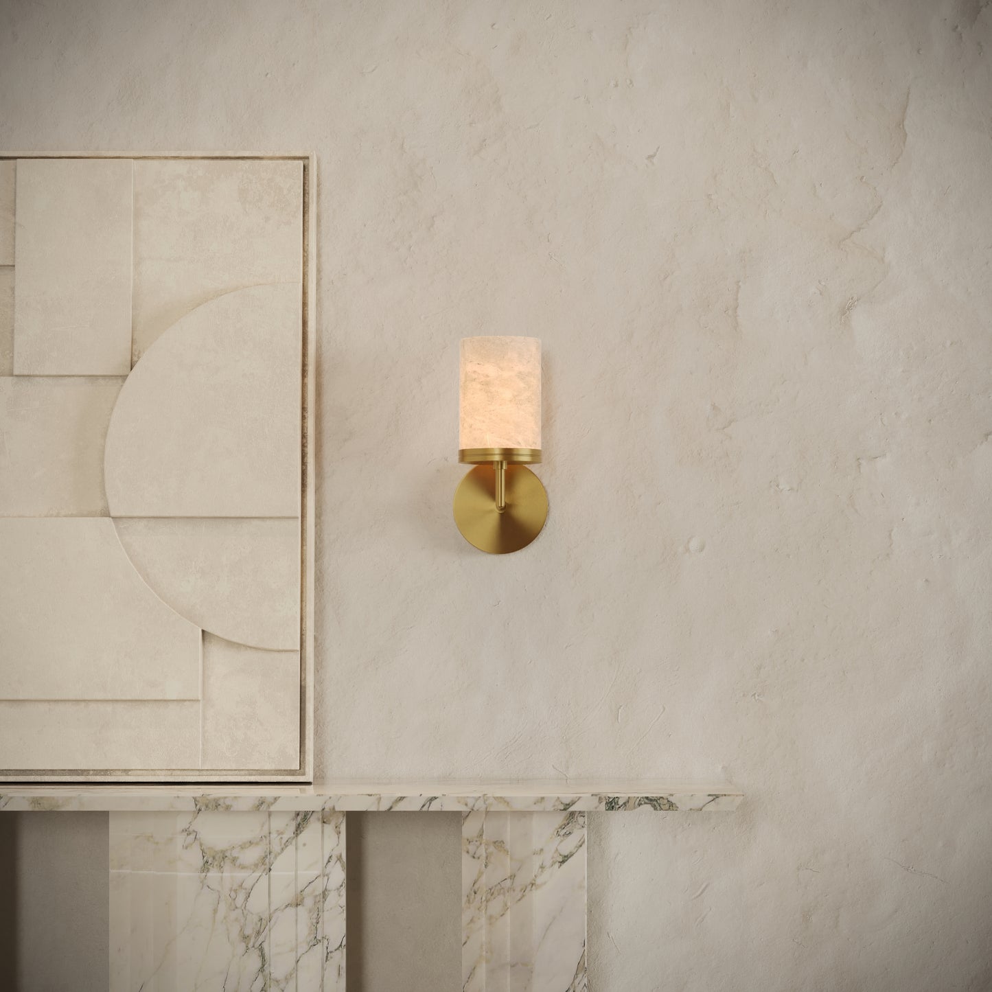Riflesso Alabaster Wall Sconce Light Brushed Gold 260mm