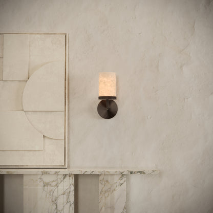 Riflesso Alabaster Wall Sconce Light Deep Bronze 260mm