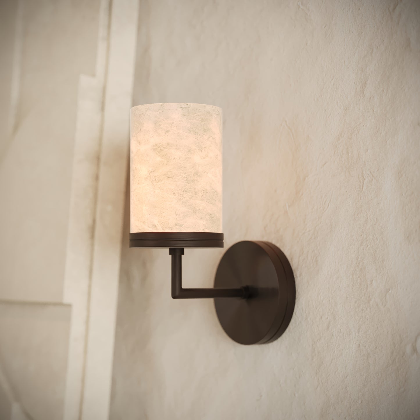 Riflesso Alabaster Wall Sconce Light Deep Bronze 260mm