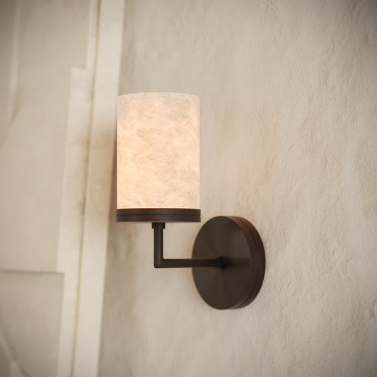 Riflesso Alabaster Wall Sconce Light Deep Bronze 260mm