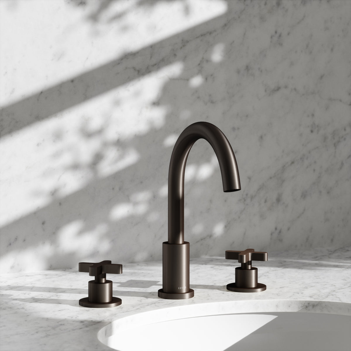 Regal Deep Bronze Crosshead Deck Mounted 3-Hole Basin Mixer Tap