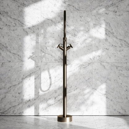 Regal Brushed Bronze Crosshead Floorstanding Bath Shower Filler Tap