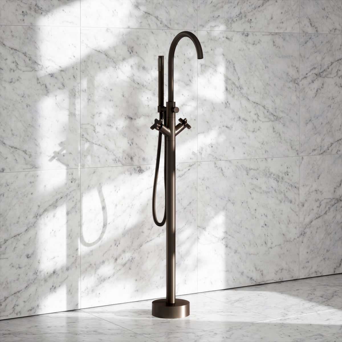 Regal Deep Bronze Crosshead Floorstanding Bath Shower Filler Tap