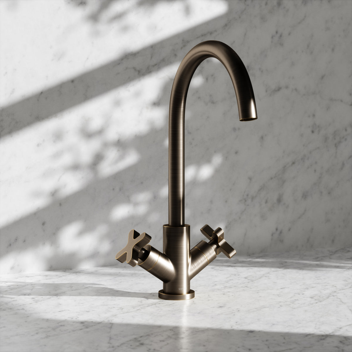 Regal Brushed Bronze Crosshead Kitchen Mixer Tap
