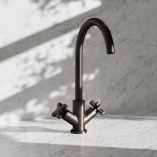 Regal Deep Bronze Crosshead Kitchen Mixer Tap
