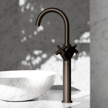 Regal Deep Bronze Crosshead Tall Basin Mixer Tap