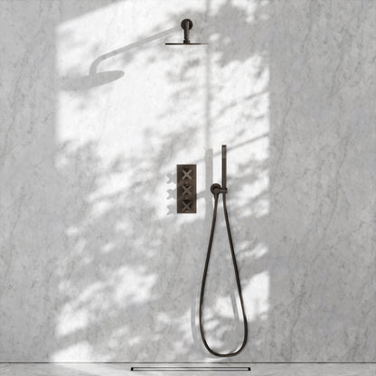 Regal Deep Bronze Crosshead Thermostatic 2-Way Mixer Shower System