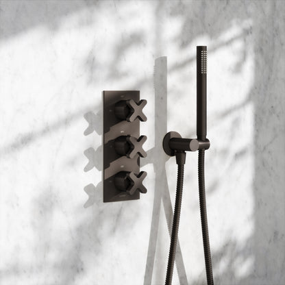 Regal Deep Bronze Crosshead Thermostatic 2-Way Mixer Shower System