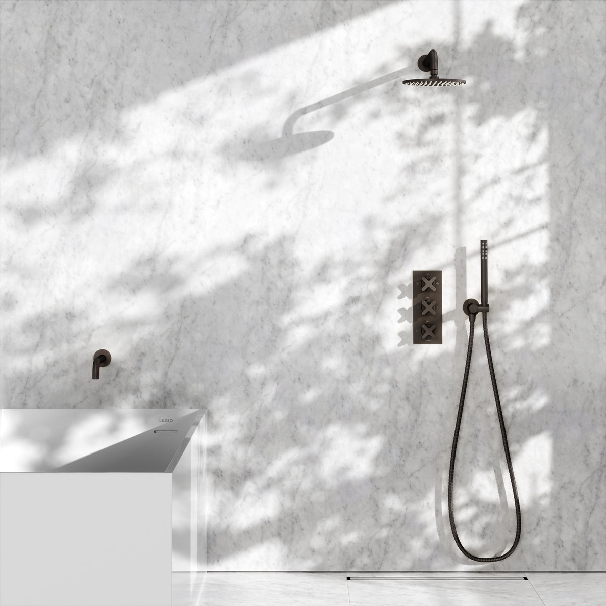 Regal Deep Bronze Crosshead Thermostatic 3-Way Mixer Shower System