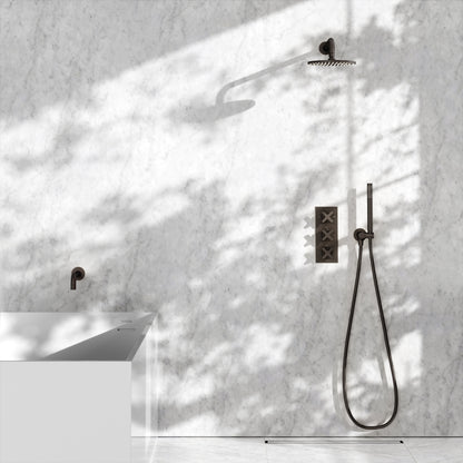 Regal Deep Bronze Crosshead Thermostatic 3-Way Mixer Shower System