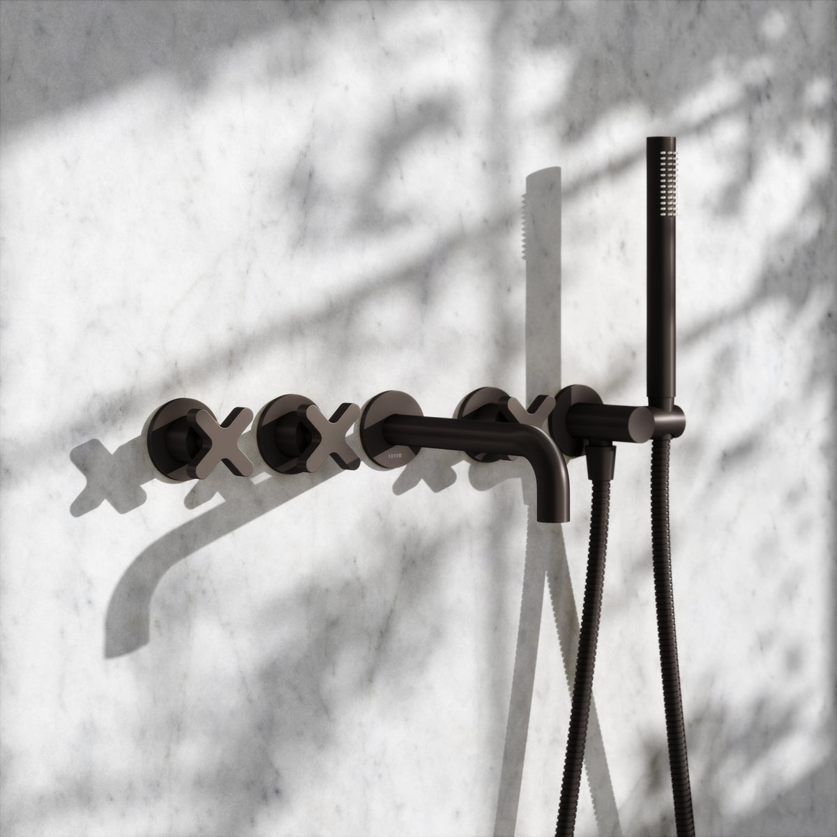 Regal Deep Bronze Crosshead Wall Mounted Bath Shower Filler Tap