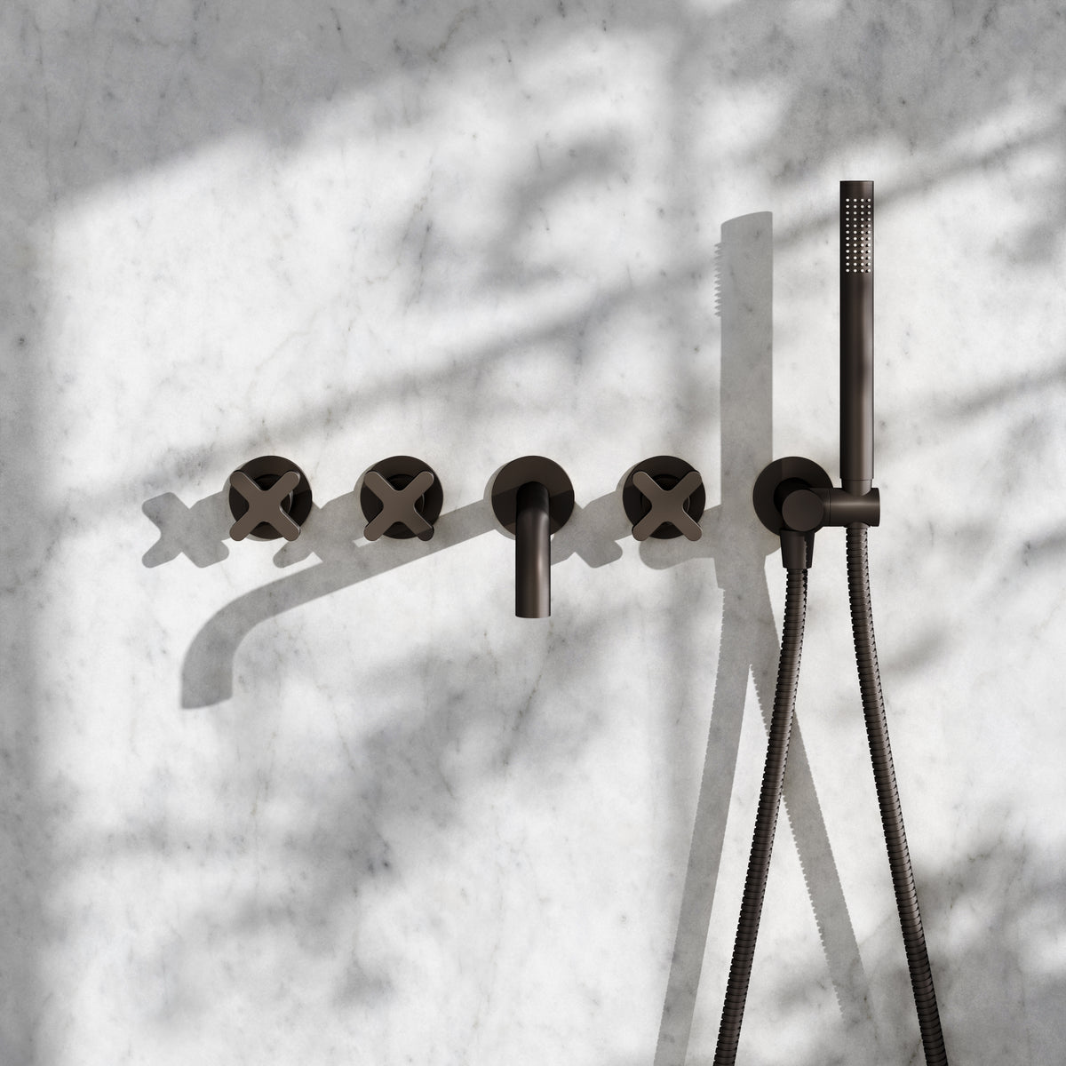 Regal Deep Bronze Crosshead Wall Mounted Bath Shower Filler Tap