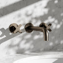 Regal Brushed Bronze Crosshead Wall Mounted Basin Mixer Tap
