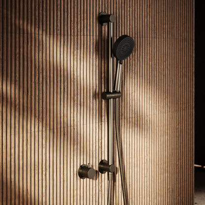 Revive Brushed Bronze Shower Riser Kit with Valve